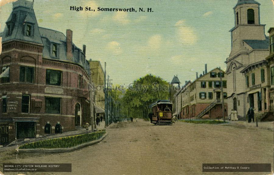 Postcard: High Street, Somersworth, New Hampshire